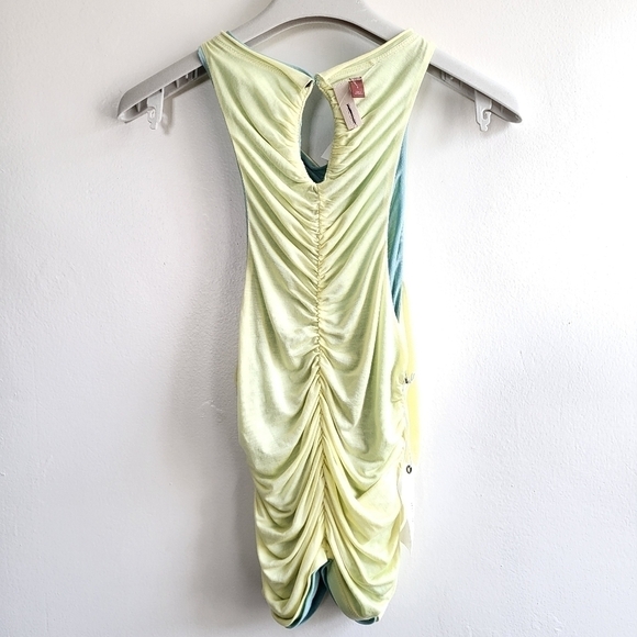 New Anthropologie Pilcro Ruched Reversible Sleeveless Blue/Yellow Tank Top - Picture 15 of 16